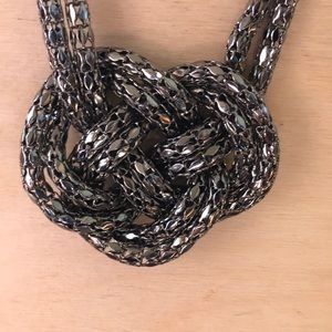 Dark Gray rope chain Necklace Preowned